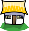 Home With Large Yellow Roof Clip Art